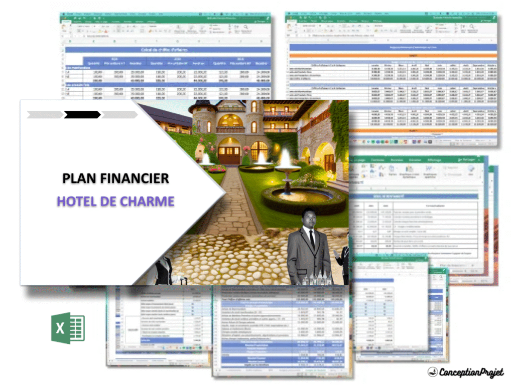 Exemple de Prévisionnel Financier pour Hôtel de Charme : Téléchargement immédiat 2 COVER-POUR-HOTEL DE CHARME-PLAN-FINANCIER