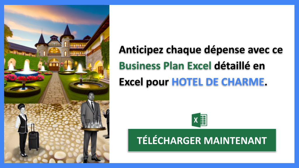 Exemple de Prévisionnel Financier pour Hôtel de Charme : Téléchargement immédiat 7 Hôtel de charme Plan financier Exemple - HOTEL DE CHARME-5