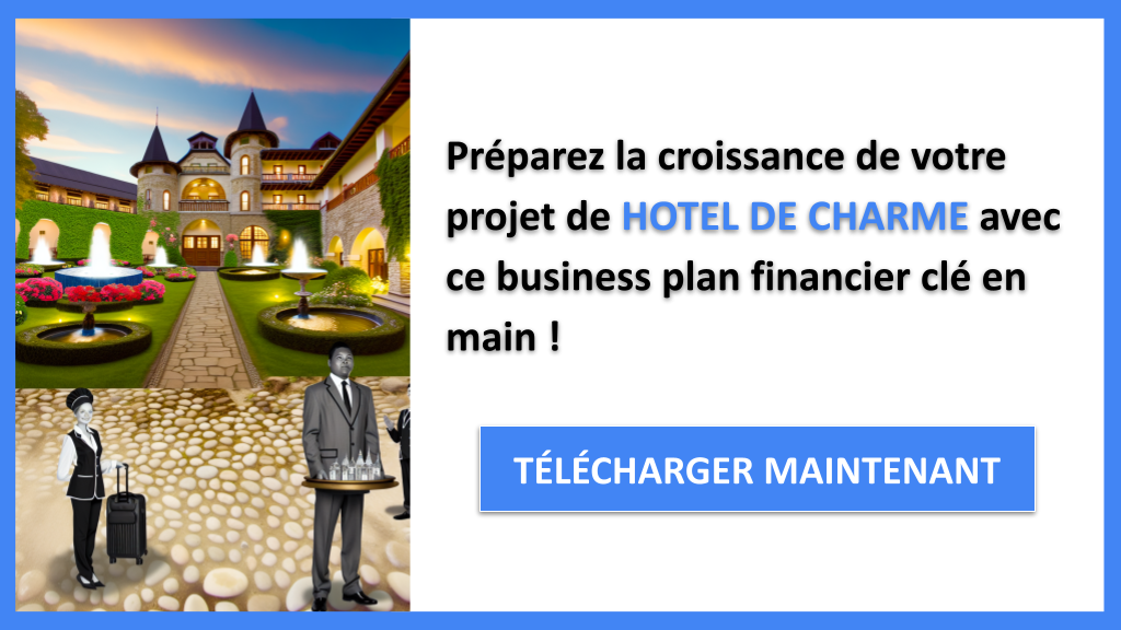 Exemple de Prévisionnel Financier pour Hôtel de Charme : Téléchargement immédiat 8 Hôtel de charme Plan financier Exemple - HOTEL DE CHARME-6