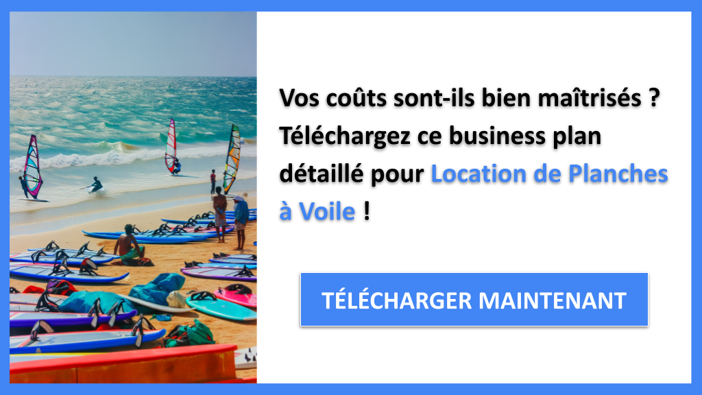 Exemple Business Plan pour Location de Planches à Voile - Coût de planification d'une Location de Planches à Voile- CTA1