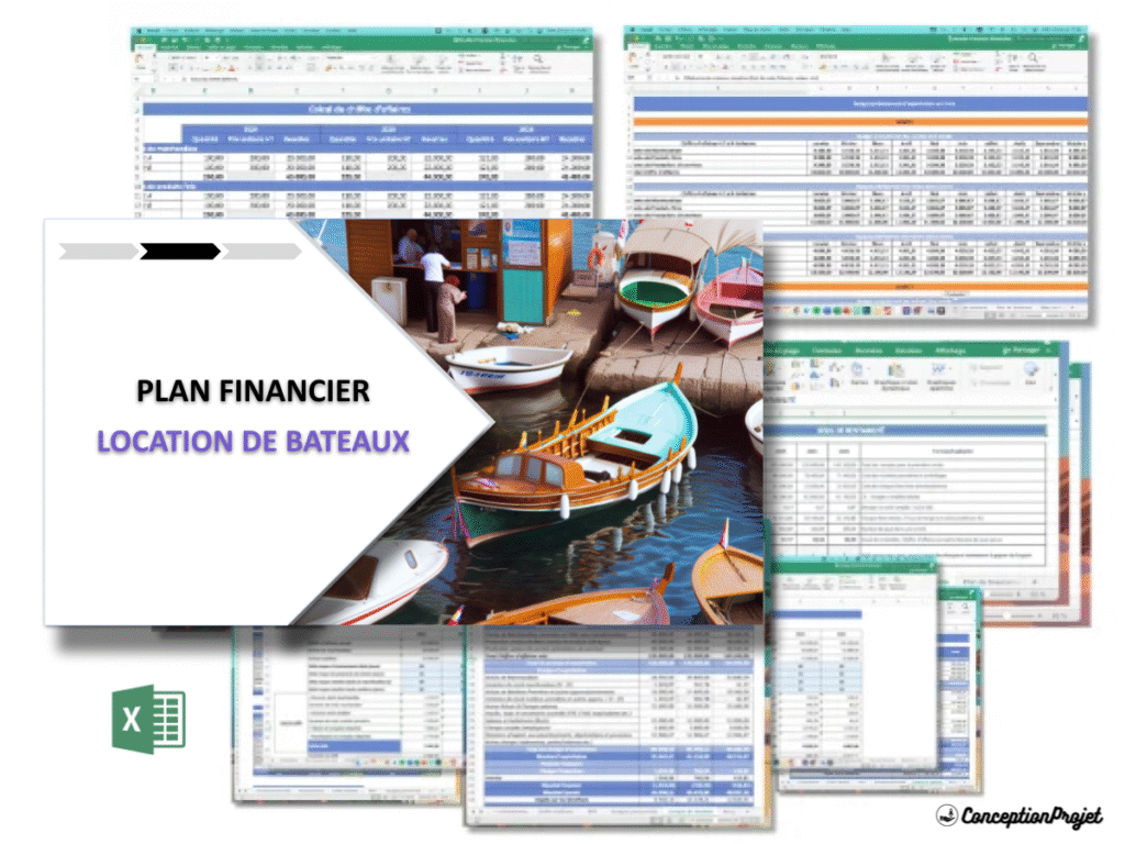 Comment réaliser un Plan Financier pour une Location de Bateaux étape par étape ? 2 Location de bateaux Previsionnel financier Exemple Cover