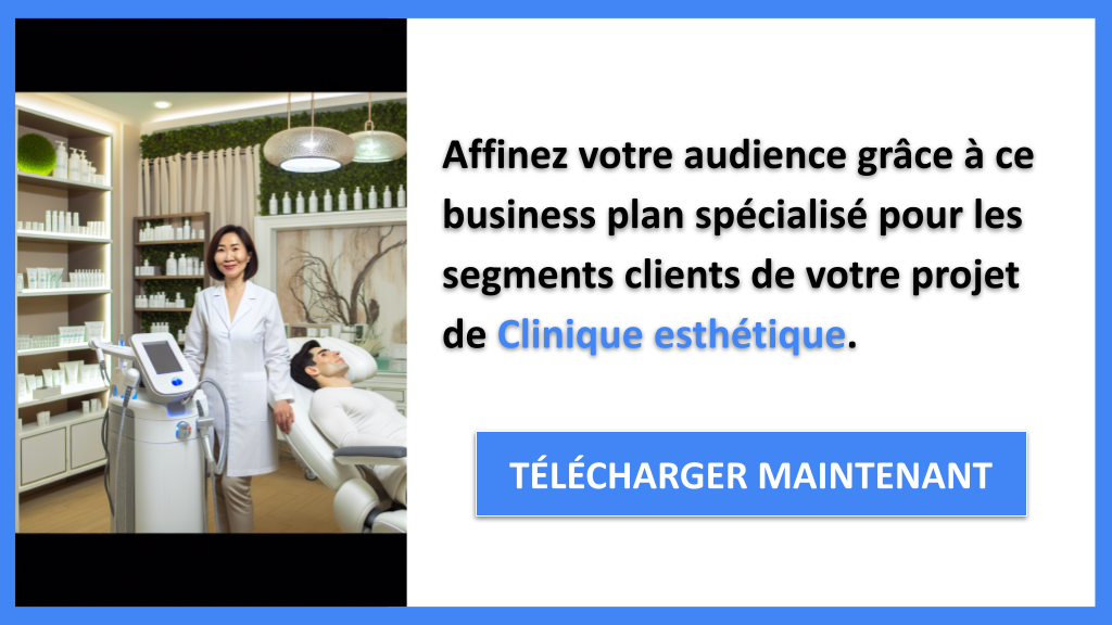 Exemple Business Plan pour Clinique esthétique - Segments Clients Clinique esthétique- CTA2