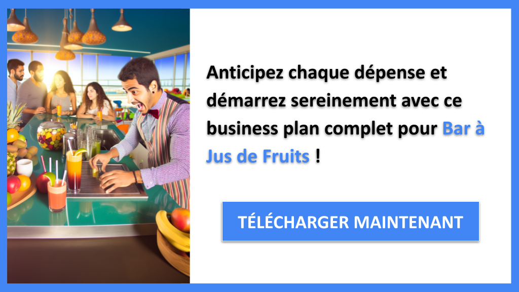 Combien coûte la mise en œuvre d'un Bar à Jus de Fruits ? 8 Exemple Business Plan pour Bar à Jus de Fruits - Coût de mise en œuvre d'un Bar à Jus de Fruits- CTA3