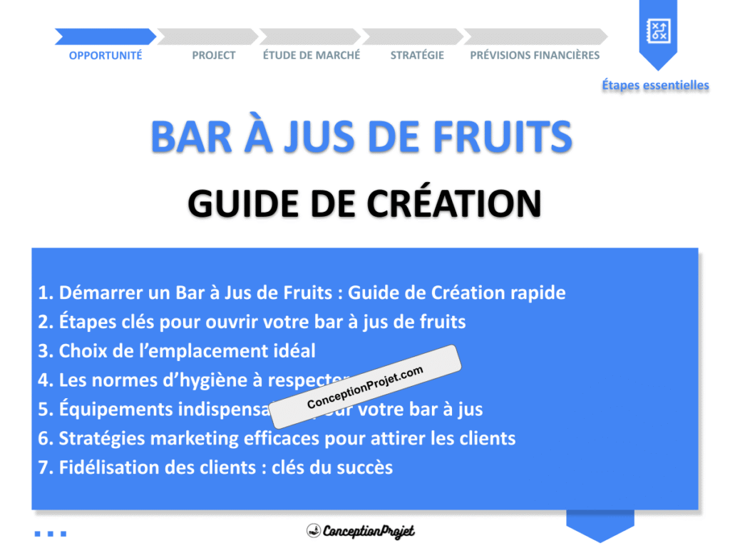 Bar a Jus de Fruits Guide de Creation Cover