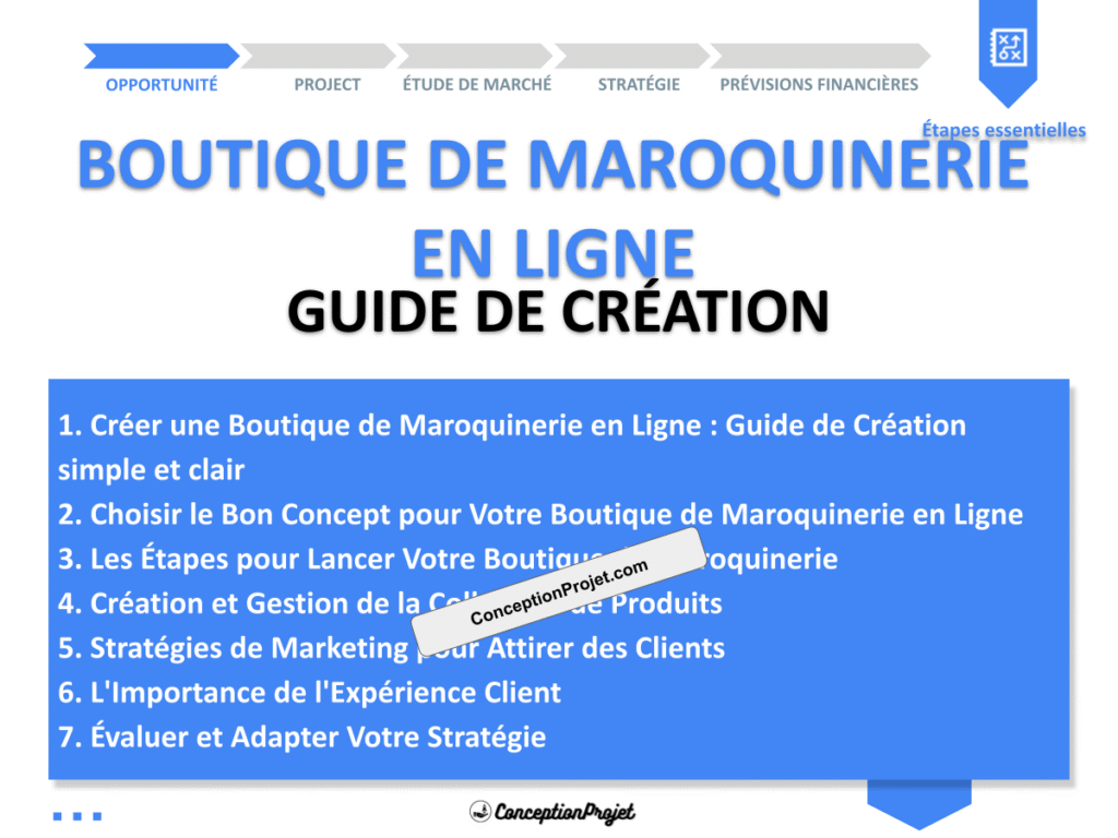 Boutique de Maroquinerie en Ligne Guide de Creation Cover