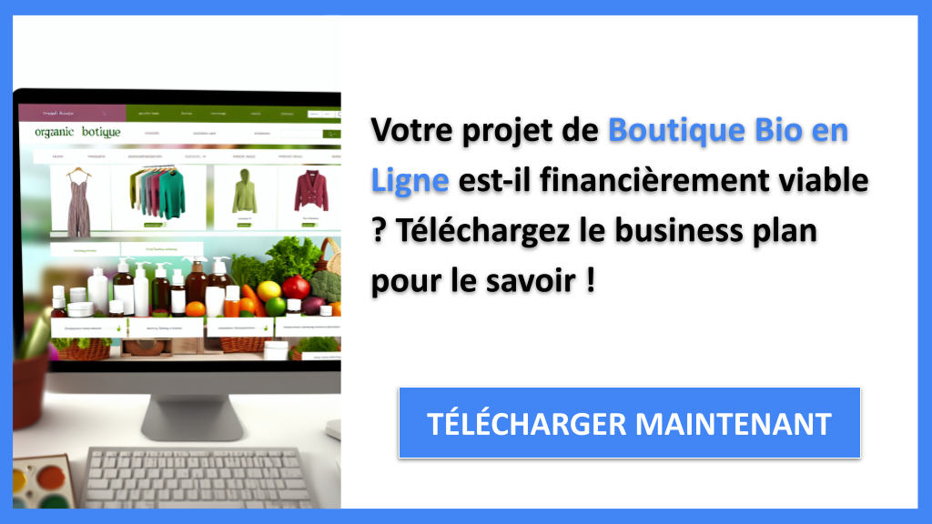 Exemple Business Plan pour Boutique Bio en Ligne - Boutique bio en ligne Plan financier Exemple- CTA1