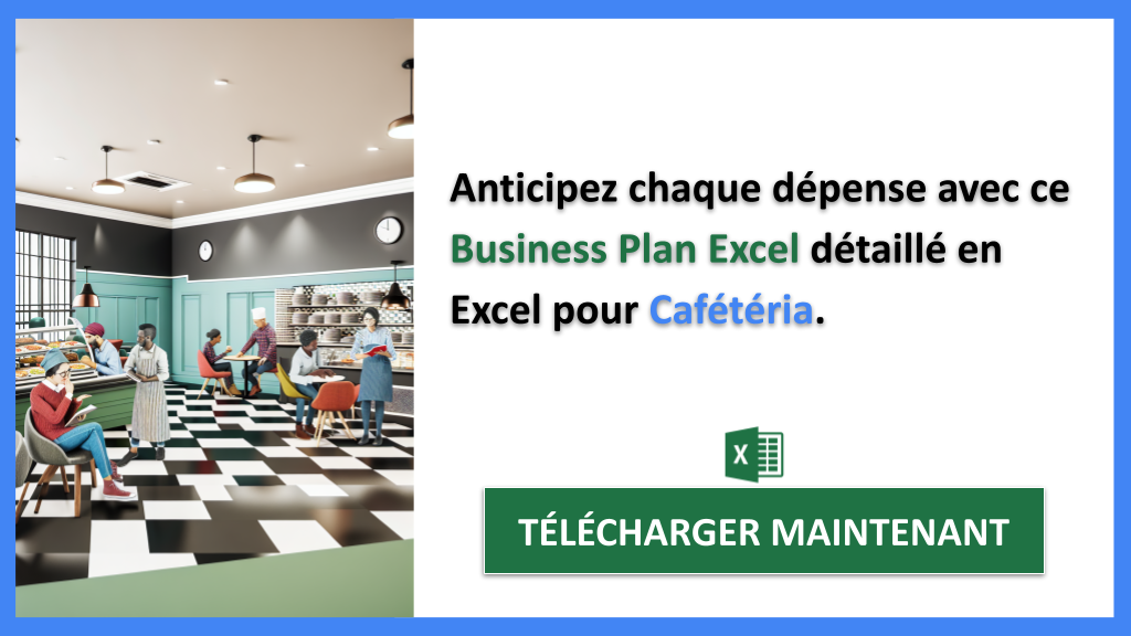 Comment créer un Plan Financier pour une Cafétéria en Excel ? 7 Exemple Business Plan pour Cafétéria - Cafétéria Plan financier Exemple- CTA2