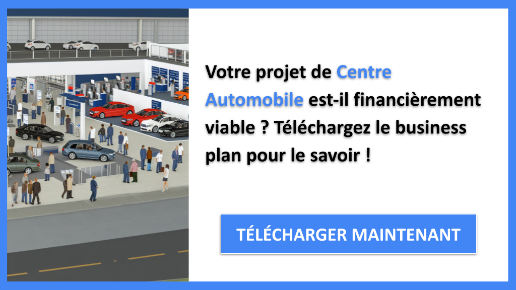Exemple Business Plan pour Centre Automobile - Centre automobile Plan financier Exemple- CTA1