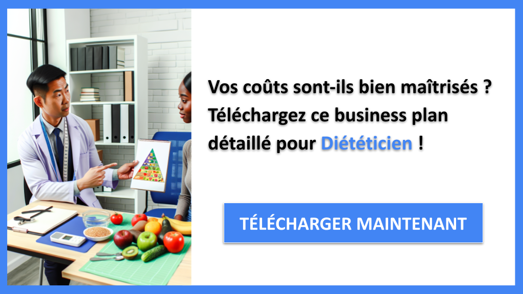 Exemple Business Plan pour Diététicien - Coût de réalisation d'une activité de Diététicien- CTA1