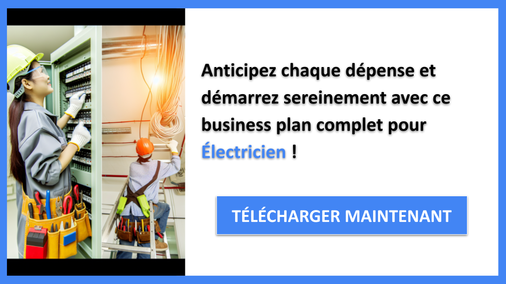 Exemple Business Plan pour Électricien - Coût de conception d'une activité d'Électricien- CTA3