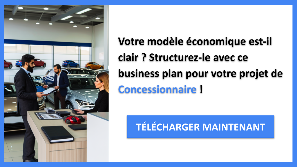 Business Model Canvas pour Concessionnaire : Étapes à Suivre 6 Exemple Business Plan pour Concessionnaire - Concessionnaire Business Model Canvas- CTA1