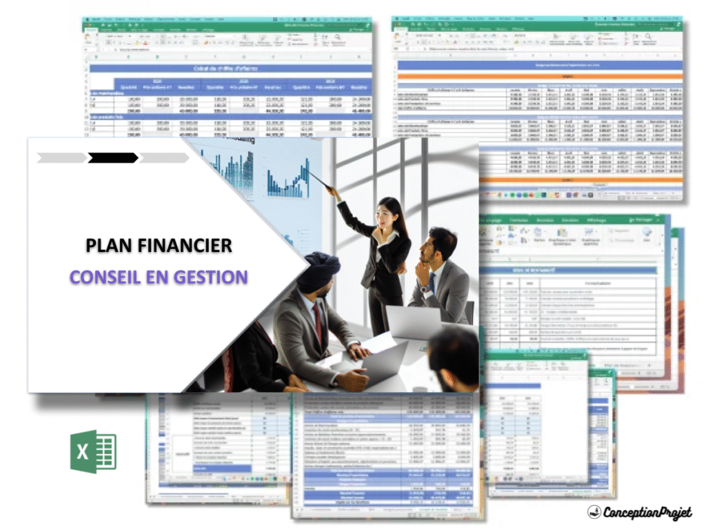 Comment créer un Plan Financier pour un Cabinet de Conseil en Gestion en Excel ? 2 Conseil en gestion Plan financier Exemple Cover