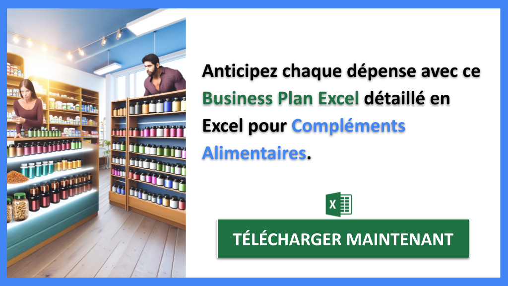 Comment créer un Prévisionnel Financier pour une Entreprise de Compléments Alimentaires en Excel ? 7 Exemple Business Plan pour Compléments Alimentaires - Compléments alimentaires Plan financier Exemple- CTA2