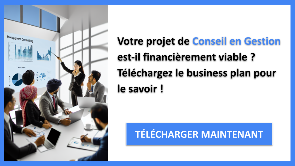 Comment créer un Plan Financier pour un Cabinet de Conseil en Gestion en Excel ? 6 Exemple Business Plan pour Conseil en Gestion - Conseil en gestion Plan financier Exemple- CTA1