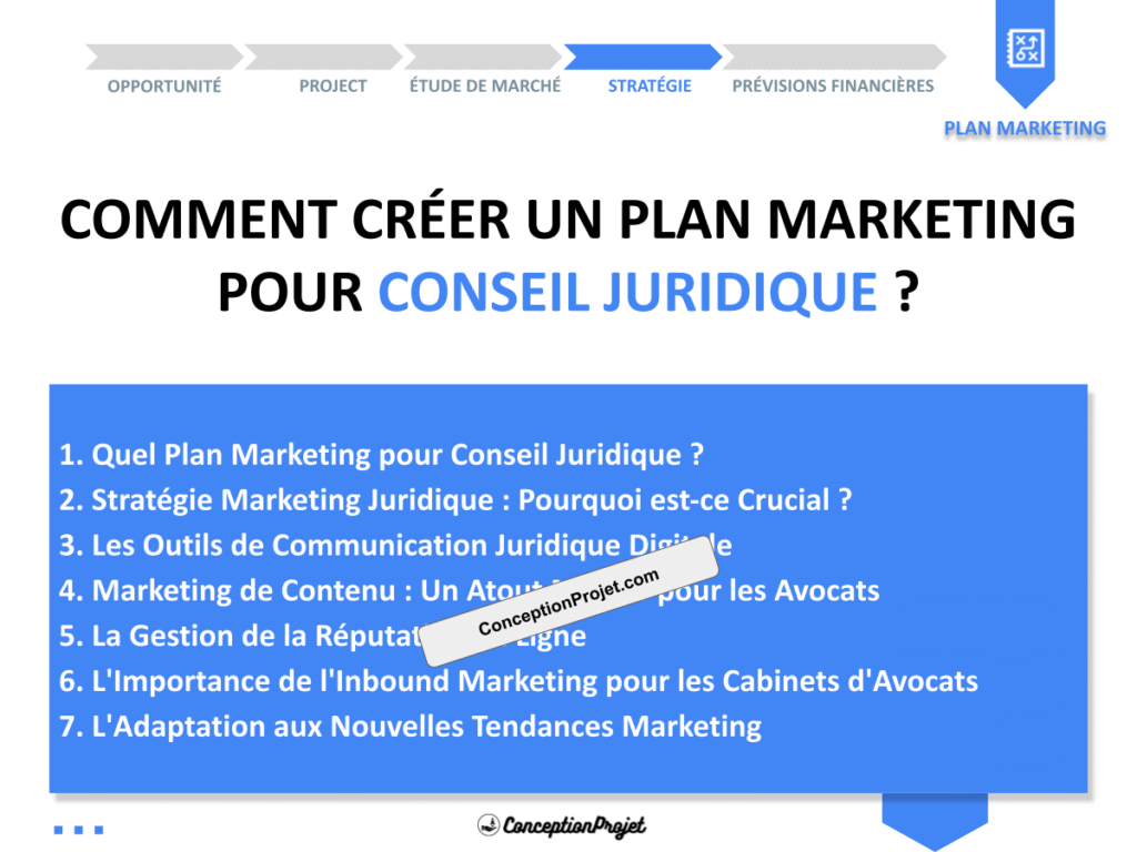 Plan Marketing Conseil Juridique Cover