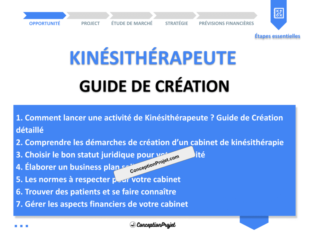 Kinesitherapeute Guide de Creation Cover