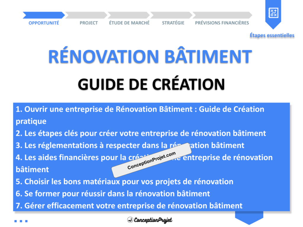 Renovation Batiment Guide de Creation Cover