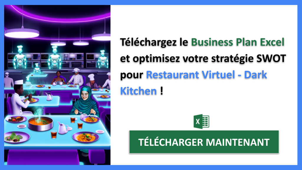 Exemple Business Plan pour Restaurant Virtuel - Dark Kitchen - Analyse SWOT Restaurant Virtuel - Dark Kitchen- CTA3