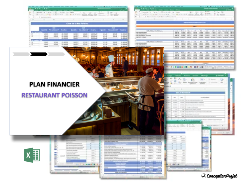 Plan financier pour restaurant poisson 4 Restaurant Poisson Plan financier Exemple Cover