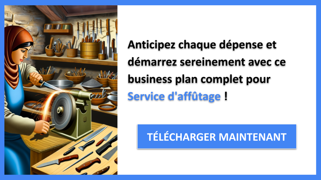 Exemple Business Plan pour Service d'affûtage - Coût Service d'affutage- CTA3