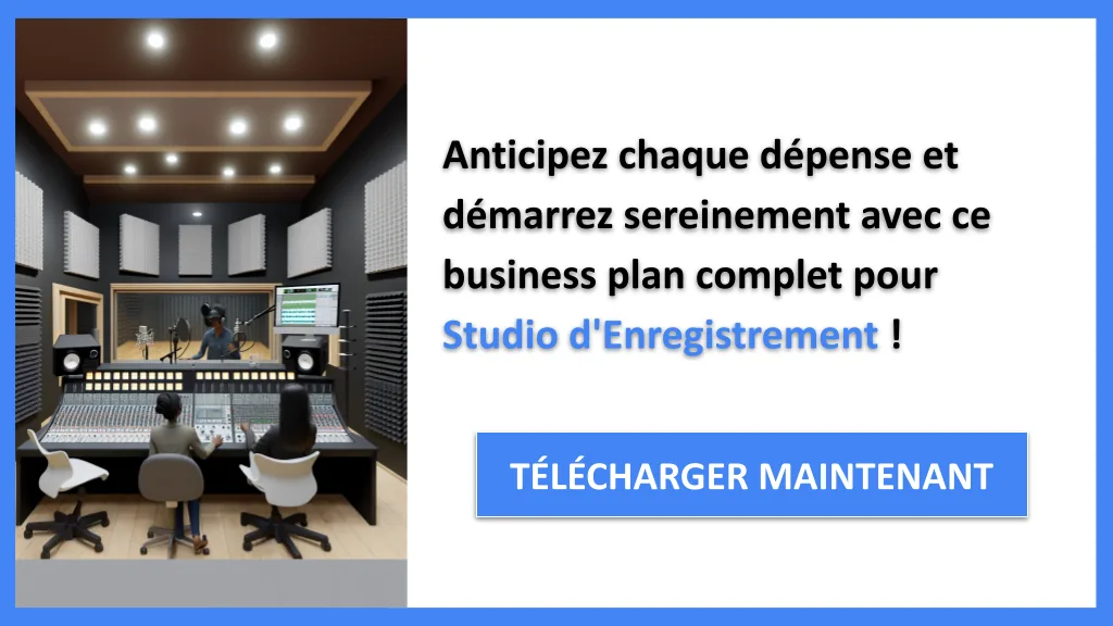 Exemple Business Plan pour Studio d'Enregistrement - Coût Studio d'enregistrement- CTA3