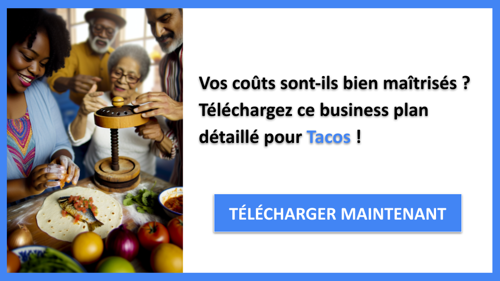 Budget pour ouvrir un restaurant de tacos 6 Exemple Business Plan pour Tacos - Coût Tacos- CTA1
