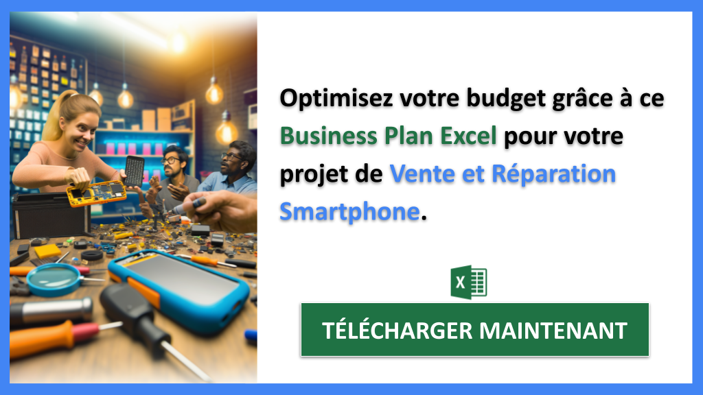 Exemple Business Plan pour Vente et Réparation Smartphone - Coût Vente et réparation smartphone- CTA2