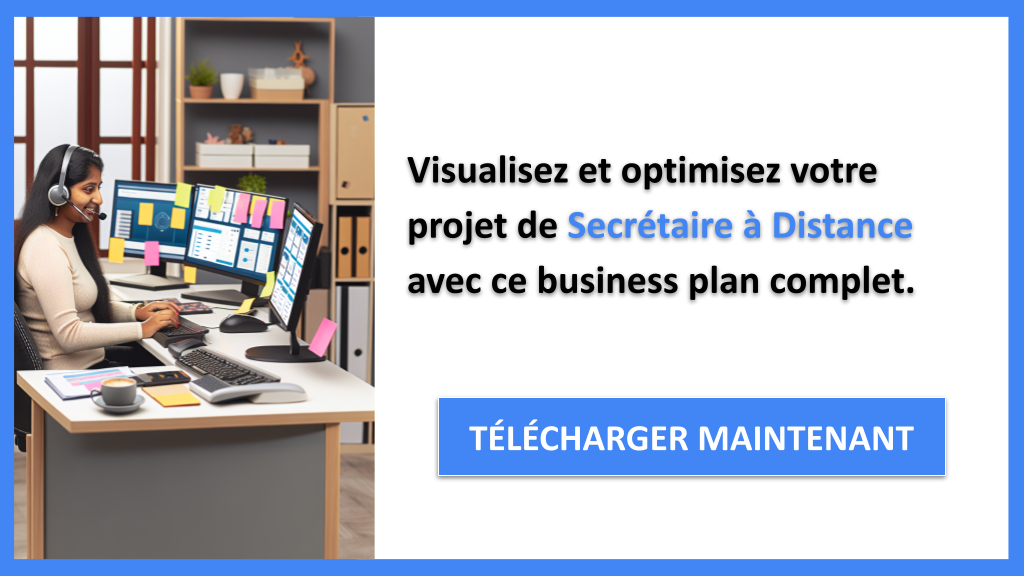 Business Model Canvas pour Secrétaire à Distance : Techniques Avancées 8 Exemple Business Plan pour Secrétaire à Distance - Secrétaire à Distance Business Model Canvas- CTA3