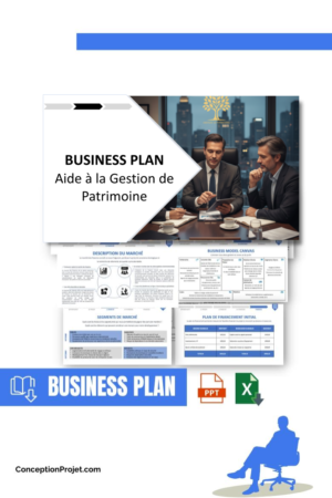 Accueil 8 Pack Business Plan pour Aide à la Gestion de Patrimoine - Modèle de business plan professionnel pour Aide à la Gestion de Patrimoine, spécialement conçu pour les entrepreneurs, incluant un prévisionnel financier 100% automatisé, une stratégie marketing intégrée, ainsi qu’une analyse complète (SWOT, Business Model Canvas, étude de marché et analyse des risques). Ce document au design moderne et entièrement personnalisable sous Word est structuré pour répondre aux exigences des banques et des investisseurs, tout en permettant un gain de temps considérable grâce à son contenu pré-rédigé.