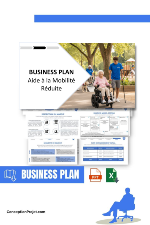 Pack Business Plan pour Aide à la Mobilité Réduite - Modèle de business plan professionnel pour Aide à la Mobilité Réduite, spécialement conçu pour les entrepreneurs, incluant un prévisionnel financier 100% automatisé, une stratégie marketing intégrée, ainsi qu’une analyse complète (SWOT, Business Model Canvas, étude de marché et analyse des risques). Ce document au design moderne et entièrement personnalisable sous Word est structuré pour répondre aux exigences des banques et des investisseurs, tout en permettant un gain de temps considérable grâce à son contenu pré-rédigé.