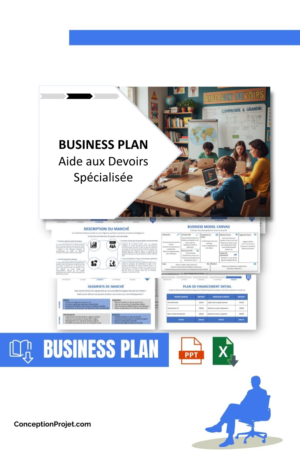 Pack Business Plan pour Aide aux Devoirs Spécialisée - Modèle de business plan professionnel pour Aide aux Devoirs Spécialisée, spécialement conçu pour les entrepreneurs, incluant un prévisionnel financier 100% automatisé, une stratégie marketing intégrée, ainsi qu’une analyse complète (SWOT, Business Model Canvas, étude de marché et analyse des risques). Ce document au design moderne et entièrement personnalisable sous Word est structuré pour répondre aux exigences des banques et des investisseurs, tout en permettant un gain de temps considérable grâce à son contenu pré-rédigé.