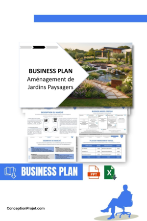Pack Business Plan pour Aménagement de Jardins Paysagers - Modèle de business plan professionnel pour Aménagement de Jardins Paysagers, spécialement conçu pour les entrepreneurs, incluant un prévisionnel financier 100% automatisé, une stratégie marketing intégrée, ainsi qu’une analyse complète (SWOT, Business Model Canvas, étude de marché et analyse des risques). Ce document au design moderne et entièrement personnalisable sous Word est structuré pour répondre aux exigences des banques et des investisseurs, tout en permettant un gain de temps considérable grâce à son contenu pré-rédigé.
