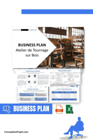 Pack Business Plan pour Atelier de Tournage sur Bois - Modèle de business plan professionnel pour Atelier de Tournage sur Bois, spécialement conçu pour les entrepreneurs, incluant un prévisionnel financier 100% automatisé, une stratégie marketing intégrée, ainsi qu’une analyse complète (SWOT, Business Model Canvas, étude de marché et analyse des risques). Ce document au design moderne et entièrement personnalisable sous Word est structuré pour répondre aux exigences des banques et des investisseurs, tout en permettant un gain de temps considérable grâce à son contenu pré-rédigé.