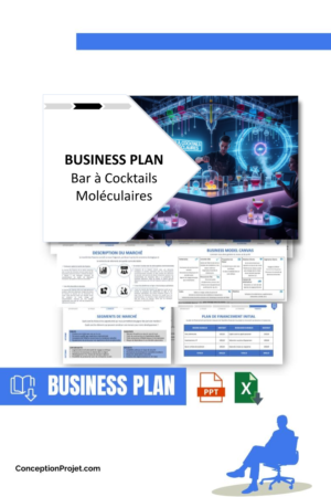 Pack Business Plan pour Bar à Cocktails Moléculaires - Modèle de business plan professionnel pour Bar à Cocktails Moléculaires, spécialement conçu pour les entrepreneurs, incluant un prévisionnel financier 100% automatisé, une stratégie marketing intégrée, ainsi qu’une analyse complète (SWOT, Business Model Canvas, étude de marché et analyse des risques). Ce document au design moderne et entièrement personnalisable sous Word est structuré pour répondre aux exigences des banques et des investisseurs, tout en permettant un gain de temps considérable grâce à son contenu pré-rédigé.