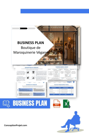 Pack Business Plan pour Boutique de Maroquinerie Végane - Modèle de business plan professionnel pour Boutique de Maroquinerie Végane, spécialement conçu pour les entrepreneurs, incluant un prévisionnel financier 100% automatisé, une stratégie marketing intégrée, ainsi qu’une analyse complète (SWOT, Business Model Canvas, étude de marché et analyse des risques). Ce document au design moderne et entièrement personnalisable sous Word est structuré pour répondre aux exigences des banques et des investisseurs, tout en permettant un gain de temps considérable grâce à son contenu pré-rédigé.