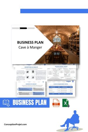 Pack Business Plan pour Cave à Manger - Modèle de business plan professionnel pour Cave à Manger, spécialement conçu pour les entrepreneurs, incluant un prévisionnel financier 100% automatisé, une stratégie marketing intégrée, ainsi qu’une analyse complète (SWOT, Business Model Canvas, étude de marché et analyse des risques). Ce document au design moderne et entièrement personnalisable sous Word est structuré pour répondre aux exigences des banques et des investisseurs, tout en permettant un gain de temps considérable grâce à son contenu pré-rédigé.