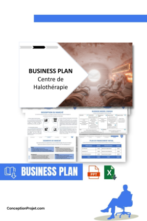 Pack Business Plan pour Centre de Halothérapie - Modèle de business plan professionnel pour Centre de Halothérapie, spécialement conçu pour les entrepreneurs, incluant un prévisionnel financier 100% automatisé, une stratégie marketing intégrée, ainsi qu’une analyse complète (SWOT, Business Model Canvas, étude de marché et analyse des risques). Ce document au design moderne et entièrement personnalisable sous Word est structuré pour répondre aux exigences des banques et des investisseurs, tout en permettant un gain de temps considérable grâce à son contenu pré-rédigé.