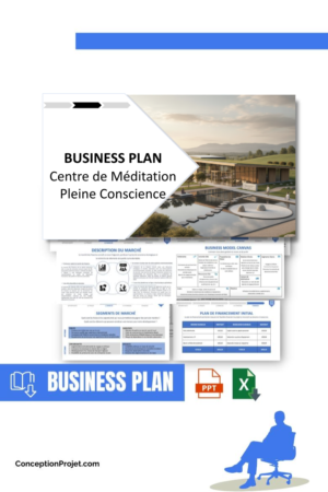 Pack Business Plan pour Centre de Méditation Pleine Conscience - Modèle de business plan professionnel pour Centre de Méditation Pleine Conscience, spécialement conçu pour les entrepreneurs, incluant un prévisionnel financier 100% automatisé, une stratégie marketing intégrée, ainsi qu’une analyse complète (SWOT, Business Model Canvas, étude de marché et analyse des risques). Ce document au design moderne et entièrement personnalisable sous Word est structuré pour répondre aux exigences des banques et des investisseurs, tout en permettant un gain de temps considérable grâce à son contenu pré-rédigé.