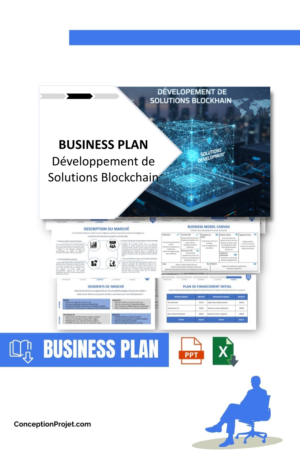 Pack Business Plan pour Développement de Solutions Blockchain - Modèle de business plan professionnel pour Développement de Solutions Blockchain, spécialement conçu pour les entrepreneurs, incluant un prévisionnel financier 100% automatisé, une stratégie marketing intégrée, ainsi qu’une analyse complète (SWOT, Business Model Canvas, étude de marché et analyse des risques). Ce document au design moderne et entièrement personnalisable sous Word est structuré pour répondre aux exigences des banques et des investisseurs, tout en permettant un gain de temps considérable grâce à son contenu pré-rédigé.