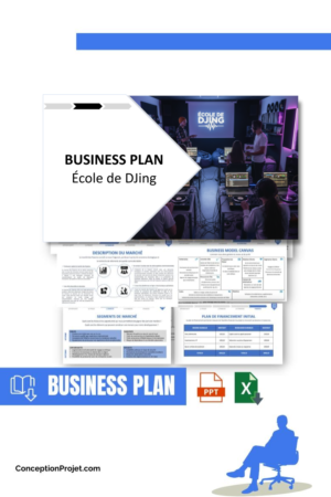 Pack Business Plan pour École de DJing - Modèle de business plan professionnel pour École de DJing, spécialement conçu pour les entrepreneurs, incluant un prévisionnel financier 100% automatisé, une stratégie marketing intégrée, ainsi qu’une analyse complète (SWOT, Business Model Canvas, étude de marché et analyse des risques). Ce document au design moderne et entièrement personnalisable sous Word est structuré pour répondre aux exigences des banques et des investisseurs, tout en permettant un gain de temps considérable grâce à son contenu pré-rédigé.