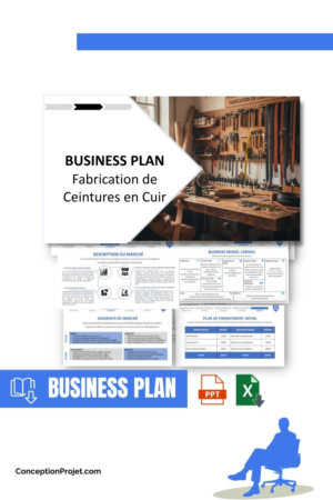 Pack Business Plan pour Fabrication de Ceintures en Cuir - Modèle de business plan professionnel pour Fabrication de Ceintures en Cuir, spécialement conçu pour les entrepreneurs, incluant un prévisionnel financier 100% automatisé, une stratégie marketing intégrée, ainsi qu’une analyse complète (SWOT, Business Model Canvas, étude de marché et analyse des risques). Ce document au design moderne et entièrement personnalisable sous Word est structuré pour répondre aux exigences des banques et des investisseurs, tout en permettant un gain de temps considérable grâce à son contenu pré-rédigé.
