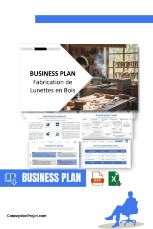 Pack Business Plan pour Fabrication de Lunettes en Bois - Modèle de business plan professionnel pour Fabrication de Lunettes en Bois, spécialement conçu pour les entrepreneurs, incluant un prévisionnel financier 100% automatisé, une stratégie marketing intégrée, ainsi qu’une analyse complète (SWOT, Business Model Canvas, étude de marché et analyse des risques). Ce document au design moderne et entièrement personnalisable sous Word est structuré pour répondre aux exigences des banques et des investisseurs, tout en permettant un gain de temps considérable grâce à son contenu pré-rédigé.