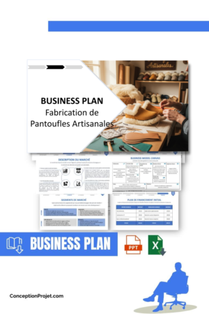 Pack Business Plan pour Fabrication de Pantoufles Artisanales - Modèle de business plan professionnel pour Fabrication de Pantoufles Artisanales, spécialement conçu pour les entrepreneurs, incluant un prévisionnel financier 100% automatisé, une stratégie marketing intégrée, ainsi qu’une analyse complète (SWOT, Business Model Canvas, étude de marché et analyse des risques). Ce document au design moderne et entièrement personnalisable sous Word est structuré pour répondre aux exigences des banques et des investisseurs, tout en permettant un gain de temps considérable grâce à son contenu pré-rédigé.