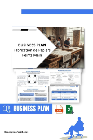 Pack Business Plan pour Fabrication de Papiers Peints Main - Modèle de business plan professionnel pour Fabrication de Papiers Peints Main, spécialement conçu pour les entrepreneurs, incluant un prévisionnel financier 100% automatisé, une stratégie marketing intégrée, ainsi qu’une analyse complète (SWOT, Business Model Canvas, étude de marché et analyse des risques). Ce document au design moderne et entièrement personnalisable sous Word est structuré pour répondre aux exigences des banques et des investisseurs, tout en permettant un gain de temps considérable grâce à son contenu pré-rédigé.