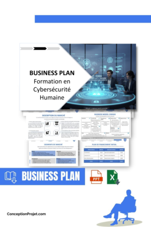Pack Business Plan pour Formation en Cybersécurité Humaine - Modèle de business plan professionnel pour Formation en Cybersécurité Humaine, spécialement conçu pour les entrepreneurs, incluant un prévisionnel financier 100% automatisé, une stratégie marketing intégrée, ainsi qu’une analyse complète (SWOT, Business Model Canvas, étude de marché et analyse des risques). Ce document au design moderne et entièrement personnalisable sous Word est structuré pour répondre aux exigences des banques et des investisseurs, tout en permettant un gain de temps considérable grâce à son contenu pré-rédigé.