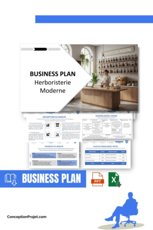 Pack Business Plan pour Herboristerie Moderne - Modèle de business plan professionnel pour Herboristerie Moderne, spécialement conçu pour les entrepreneurs, incluant un prévisionnel financier 100% automatisé, une stratégie marketing intégrée, ainsi qu’une analyse complète (SWOT, Business Model Canvas, étude de marché et analyse des risques). Ce document au design moderne et entièrement personnalisable sous Word est structuré pour répondre aux exigences des banques et des investisseurs, tout en permettant un gain de temps considérable grâce à son contenu pré-rédigé.