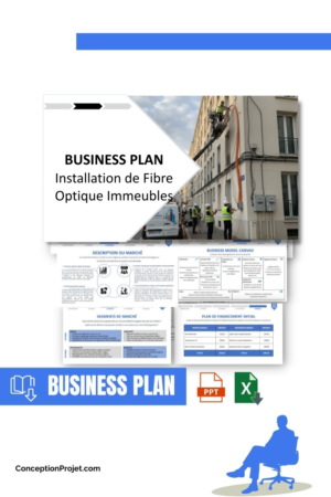 Pack Business Plan pour Installation de Fibre Optique Immeubles - Modèle de business plan professionnel pour Installation de Fibre Optique Immeubles, spécialement conçu pour les entrepreneurs, incluant un prévisionnel financier 100% automatisé, une stratégie marketing intégrée, ainsi qu’une analyse complète (SWOT, Business Model Canvas, étude de marché et analyse des risques). Ce document au design moderne et entièrement personnalisable sous Word est structuré pour répondre aux exigences des banques et des investisseurs, tout en permettant un gain de temps considérable grâce à son contenu pré-rédigé.