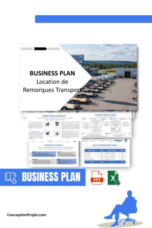 Pack Business Plan pour Location de Remorques Transport - Modèle de business plan professionnel pour Location de Remorques Transport, spécialement conçu pour les entrepreneurs, incluant un prévisionnel financier 100% automatisé, une stratégie marketing intégrée, ainsi qu’une analyse complète (SWOT, Business Model Canvas, étude de marché et analyse des risques). Ce document au design moderne et entièrement personnalisable sous Word est structuré pour répondre aux exigences des banques et des investisseurs, tout en permettant un gain de temps considérable grâce à son contenu pré-rédigé.