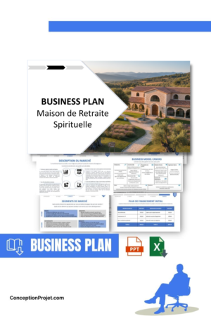 Pack Business Plan pour Maison de Retraite Spirituelle - Modèle de business plan professionnel pour Maison de Retraite Spirituelle, spécialement conçu pour les entrepreneurs, incluant un prévisionnel financier 100% automatisé, une stratégie marketing intégrée, ainsi qu’une analyse complète (SWOT, Business Model Canvas, étude de marché et analyse des risques). Ce document au design moderne et entièrement personnalisable sous Word est structuré pour répondre aux exigences des banques et des investisseurs, tout en permettant un gain de temps considérable grâce à son contenu pré-rédigé.
