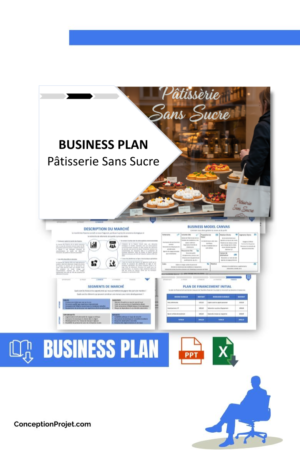 Pack Business Plan pour Pâtisserie Sans Sucre - Modèle de business plan professionnel pour Pâtisserie Sans Sucre, spécialement conçu pour les entrepreneurs, incluant un prévisionnel financier 100% automatisé, une stratégie marketing intégrée, ainsi qu’une analyse complète (SWOT, Business Model Canvas, étude de marché et analyse des risques). Ce document au design moderne et entièrement personnalisable sous Word est structuré pour répondre aux exigences des banques et des investisseurs, tout en permettant un gain de temps considérable grâce à son contenu pré-rédigé.